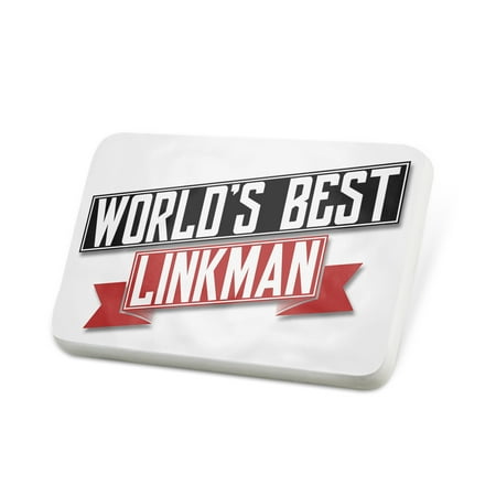 Porcelein Pin Worlds Best Linkman Lapel Badge –