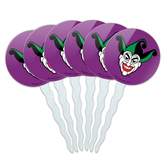 Batman Joker Symbol Cupcake Picks Toppers Decoration Set of 6