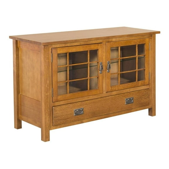 Pemberly Row Contemporary Wood TV Stand for TVs up to 48" in Oak