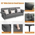 thumbnail image 6 of 83.5" 3 Seater Sofa Couch with Deep Seats and Removable Pillows, Teddy Fleece Comfy Couch, 6 of 7