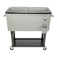 thumbnail image 2 of Ice Chest on Wheels with Shelf, 80 Quart Rolling Cart with Bottle Opener and Drain Plug, Portable Bar Drink Cooler, Outdoor Beverage Incubator for Patio Poolside Camping Party, Silver, D7211, 2 of 10