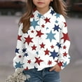 thumbnail image 4 of Bxsruta Blouse for Kids, Star Print Button Down Casual Shirt, Long Sleeve Collared Kids Outerwear, 4 of 6