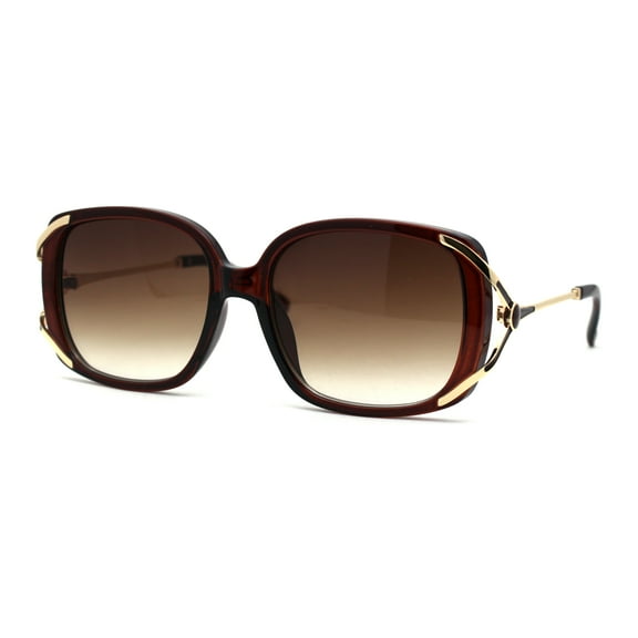 SA106 Butterfly Metal Ribbon Arm Designer Sunglasses All Brown