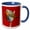 Blue/White, variant on 3drose, Red Breasted Christmas Robin Vector Art, 11oz Two-tone Red Mug