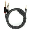 thumbnail image 1 of Línea de audio JK‑366 Cable de conectores chapados en oro de 3,5 mm a doble macho de 6,35 mm a macho, 1 of 8