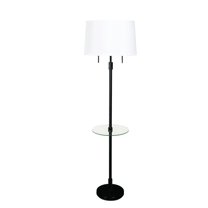 House of Troy Killington Black Floor Lamp with glass table and hardback shade