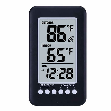 LCD Wireless Thermometer Clock Indoor Outdoor Digital Thermometer Electronic Temperature Measurement with