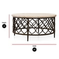 thumbnail image 4 of Roland Round Transitional Stone Top with Metal Base Coffee Table in Espresso, 4 of 4