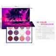 thumbnail image 4 of Paleta de sombras de ojos HUOGUO, 12 colores, púrpura brillante y mate con purpurina, 4 of 5