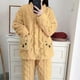 thumbnail image 1 of Pijama grueso con forro polar cálido de invierno para mujer, lindo cárdigan con solapa interior, ropa para el hogar, 1 of 1