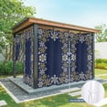thumbnail image 2 of Outdoor Curtains for Patio Waterproof, Gold White Snowflakes Christmas Grommet Gazebo Curtains Drapes for Porch, Pergola,Backyard,Outside, 2 Privacy Panels 54 x 95 Inch, Winter Navy Blue, 2 of 9