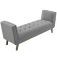 thumbnail image 2 of Modway Haven Tufted Button Upholstered Fabric Accent Bench in Light Gray, 2 of 7