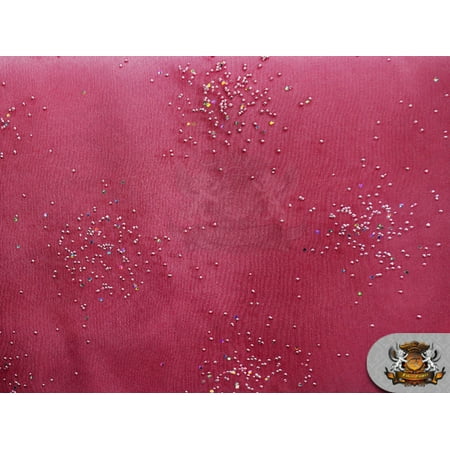 - Organza Crystal Dust Fabric RED / 58