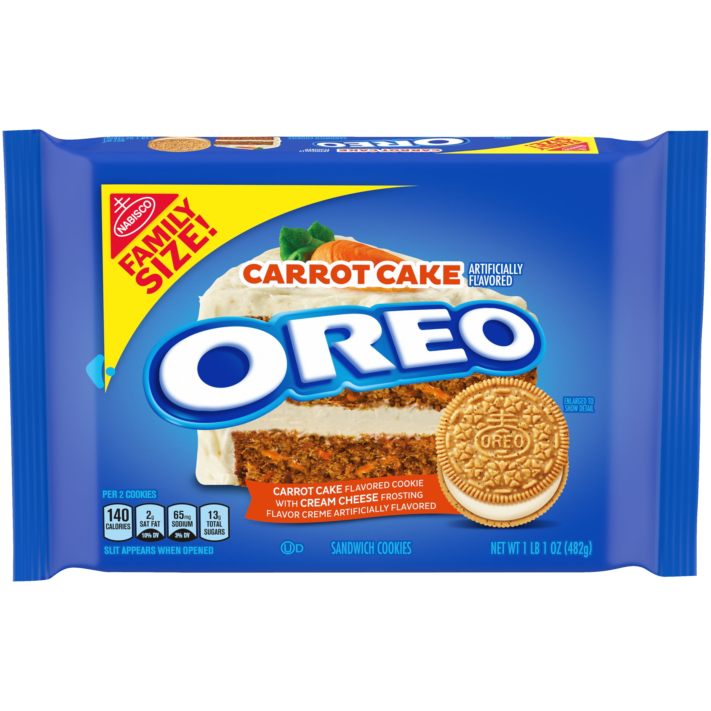 OREO Carrot Cake Sandwich Cookies, 1 - 17 oz Family Size Packages ...