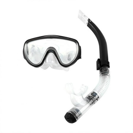 Anauto Resistant Tempered Glass Lens Mask Snorkel Mouthpiece Snorkeling Combo Set PVC Diving Glasses Breathing Tube