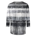 thumbnail image 4 of Cagogo Summer Tops 3/4 Sleeve Round Neck T Shirt for Women Under $5 Plus Size Striped Color Block Tshirts Business Work White Shirt Clothes Mother Day Gifts, 4 of 5