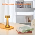 thumbnail image 3 of Lámpara de mesa de setas inalámbrica recargable LED para decoración de fiestas en el hogar, lámpara táctil, luz de ambiente para restaurante, bar, pub cafetería (oro rosa-mancuerna), 3 of 5