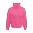 thumbnail image 4 of Teen Girls Tops Girls Sweaters Girls Half Ziper Collar Cropped Hoodies Long Sleeve Zip Up Pullover Sweatshirts Thumb Hole Hot Pink 4-5 Years, 4 of 4