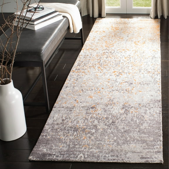 SAFAVIEH Expression Kliment Abstract Overdyed Runner Rug, Ivory/Rust, 2'6" x 8'
