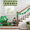 thumbnail image 6 of Kitchen Valances for Window, St Patrick's Day Irish Shamrock Leaf Light Filtering Rod Pocket Valance Curtain, Green Black Buffalo Plaid Short Curtains Window Topper for Bedroom Living Room 54x18in, 6 of 9