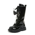 thumbnail image 2 of LYHao Fashion Autumn Children Girls Sports Shoes Flat Thick Bottom Non Easy To Wear PU Upper Comfortable Boots ,Girls Boots Sizes 1 Black(9-9.5 Years), 2 of 6