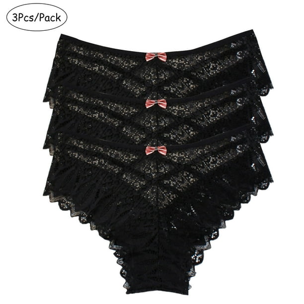 Women Sexy Solid Underpants Bow Panties Low Waist Lace Briefs Underwear  Most Comfortable Womens Underwear, Black, X-Large : : Clothing,  Shoes & Accessories