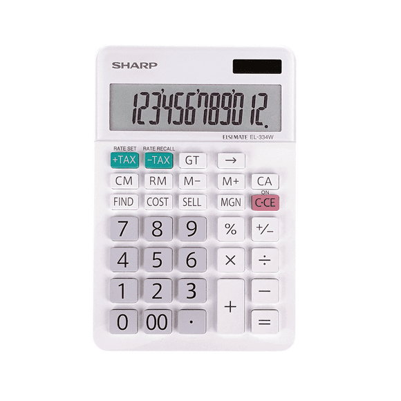 SHARP EL334W Twin Power XL 12-digit Display