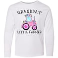 thumbnail image 3 of Inktastic Grandpa's Little Farmer- Pink Tractor and Flowers Long Sleeve Youth T-Shirt, 3 of 5