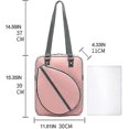 thumbnail image 5 of Bolsa de hombro de tenis, mochila con soporte para raqueta de tenis de nailon de gran capacidad, raqueta de bádminton deportiva impermeable portátil(rosa), 5 of 5