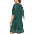 thumbnail image 4 of Sevevn Women's Sequin Loose Fitting Dress With Split Sleeves Casual Loose Mini Short Dress Short Sleeved Round Neck Dress, 4 of 8