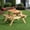 Natural, variant on KID'S MULTI, FUNCTIONAL ARM CHAIR,TABLE+ 2 BENCHES (All-in-one), Blue+Pink