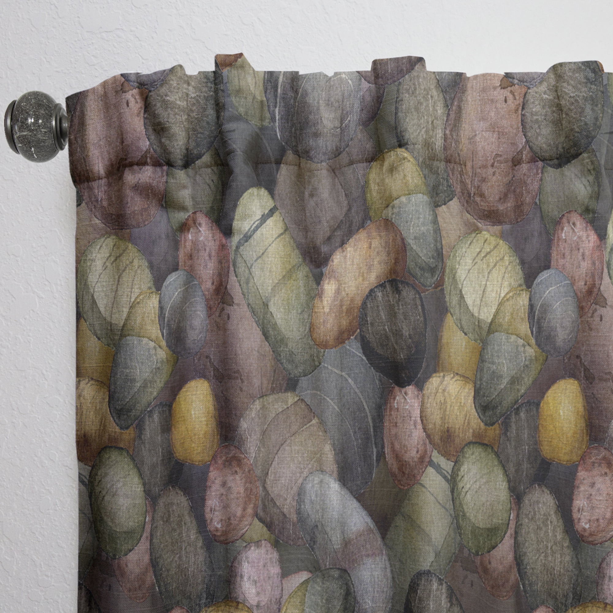 Designart 'Stones At Sea & Shore ' Nautical & Coastal Curtain Panel