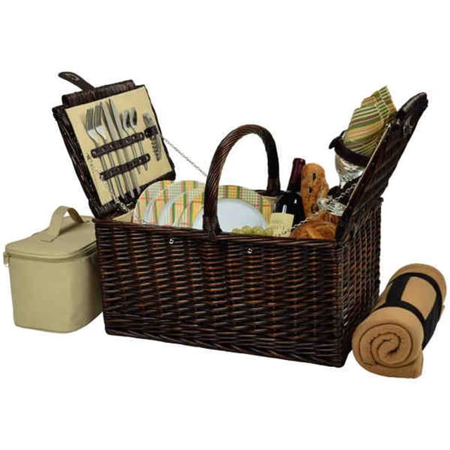Panier Buckingham pour 4 avec Couverture-Brun Osier-Hamptons