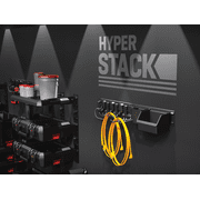 (2 pack) Hyper Tough Hyper Stack 32-Inch Wall Storage System, 6-Piece Set with Hooks and Bin, Black