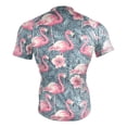 thumbnail image 4 of joogoo Flamingo Tropical Flower Pattern Men's Cycling Jerseys Mountain Bike Short Sleeve Tops S, 4 of 7