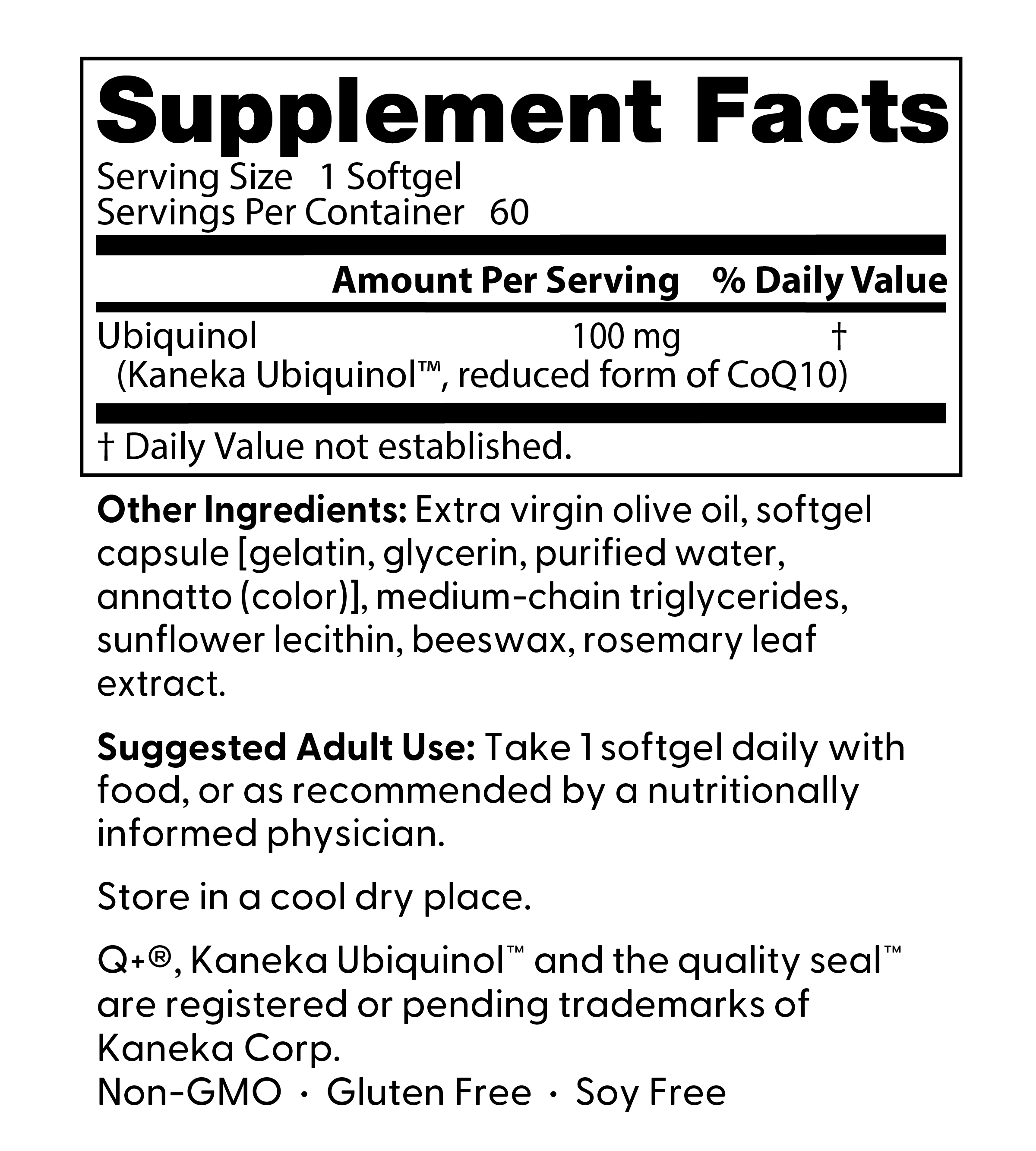 Doctor's Best Ubiquinol with Kaneka QH, Non-GMO, Gluten Free, Soy Free, Heart Health, 100 mg, 60 Softgels