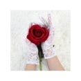 thumbnail image 5 of INSPIRE CHIC Women's Floral Lace Wrist Length Full Finger Wedding Gloves White Short, 5 of 5