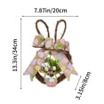 thumbnail image 3 of Easter Bunny Wreath With Green Leaves And Linen Bow, Spring Front Door Or Window Decor, Reusable Plastic Foliage, Rustic Farmhouse Style, Indoor And Covered Outdoor, Holiday Gift Accent, 3 of 9