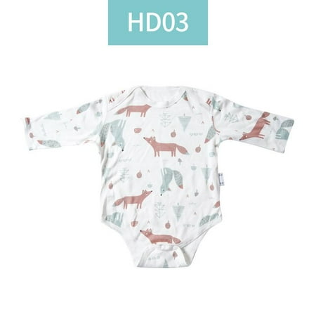 

QWZNDZGR Kangobaby Spring Autumn Summer Baby Clothes Long Sleeve Bamboo Cotton Baby Girls Boys Romper Fashion Rainbow Print Jumpsuits