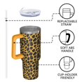 thumbnail image 4 of Leopard Print 40oz Tumbler– Stainless Steel Insulated Tumbler with Handle and Straw, Large Capacity Travel Cup for Hot & Cold Drinks, 4 of 6