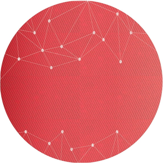 Ahgly Company Machine Washable Indoor Square Transitional Red Area Rugs, 3' Square