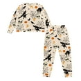thumbnail image 5 of Yuyamidu Cobweb Women's Pajamas Pants Bottoms Set Witch Sleepwear Women Long Pj 2 Packs Loose Loungewear Black Cat Long Sleeve Nightwear Halloween Daily Wear Clothes Size S, 5 of 7