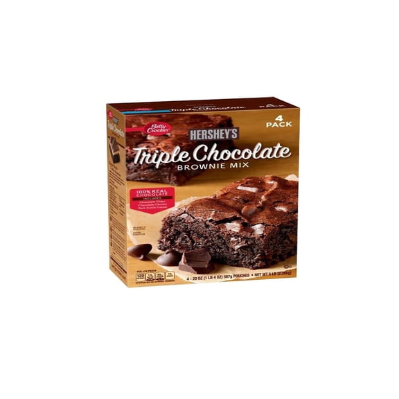 Betty Crocker Hershey's Triple Chocolate Brownie Mix, 20 Oz, 4 Ct