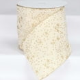 thumbnail image 2 of The Ribbon People Ivory and Gold Galaxy Wired Craft Ribbon 6" x 20 Yards, 2 of 2