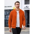 thumbnail image 4 of Colsmile Men's Waffle Knit Bomber Jacket, Lightweight Full Zip Varsity Baseball Coat with Pockets for Spring Fall,Orange 3XL, 4 of 9