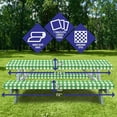 Sorefy Vinyl Picnic Table and Bench Fitted Tablecloth Cover, Checkered
