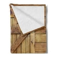 thumbnail image 2 of Shutters Soft Flannel Fleece Blanket, Closed Wooden Shutters Plank Rough Grunge Countryside Classical Design Print, Cozy Plush for Indoor and Outdoor Use, 60" x 80", Brown Pale Brown, by Ambesonne, 2 of 5