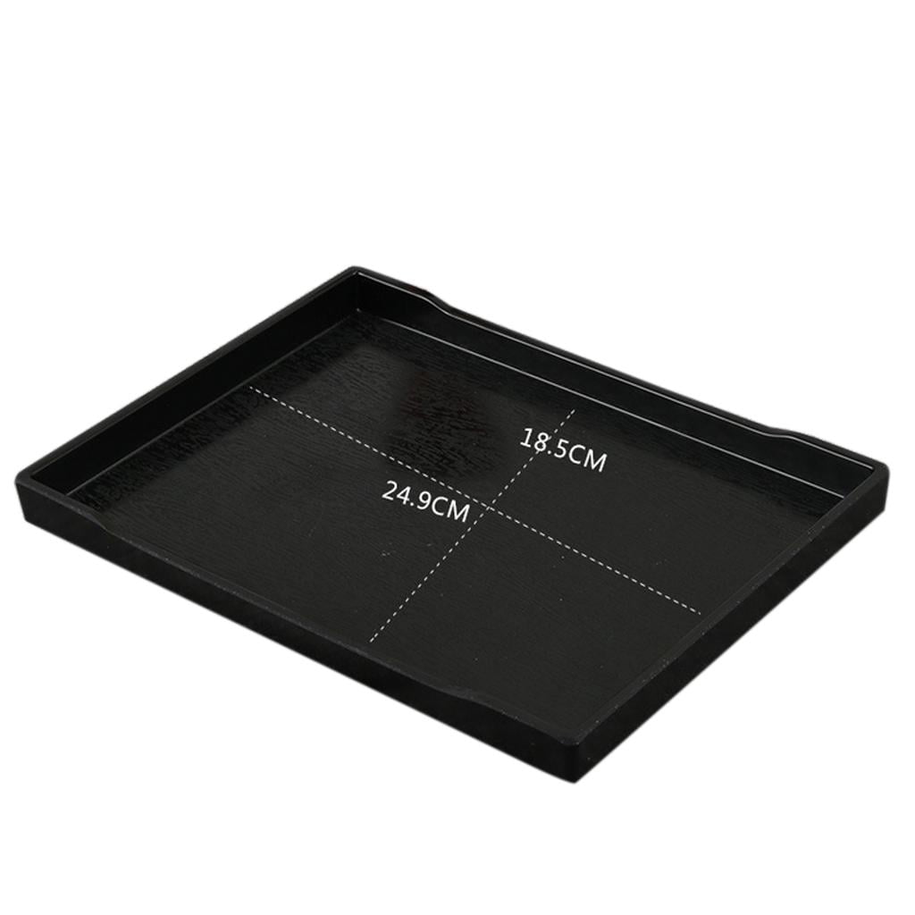 Melamine European Style Tea Serving Tray Hotel Guest Room Dishes Black White 