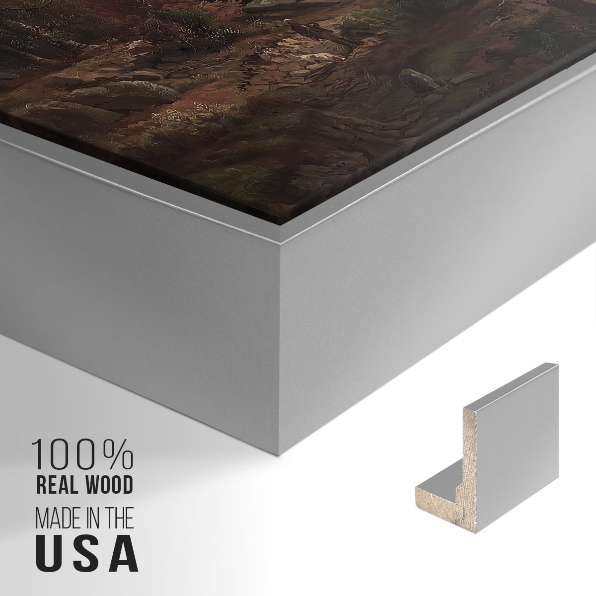 Vintage Landscape-CCCXXX By Wexford Home Framed in Silver Wood Gallery Wrapped Canvas 25 in. x 37 in.