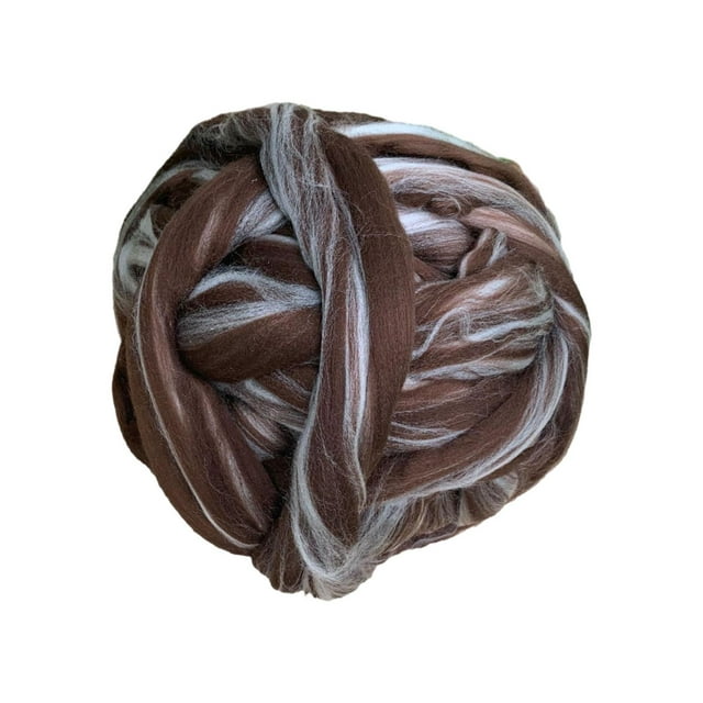 Hilo grueso y grueso, hilo para tejer a brazo, lavable, suave y grueso, para bricolaje chocolate
